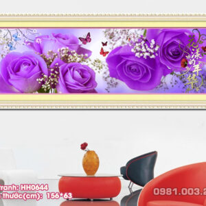 Tranh thêu chữ thập Hoa Hồng Tình Yêu HH0644 kích thước 156cm x 63cm