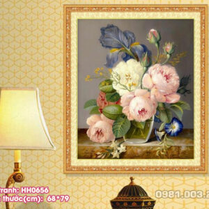 Tranh thêu chữ thập Bình Hoa Nghệ Thuật HH0656 kích thước 68cm x 79cm