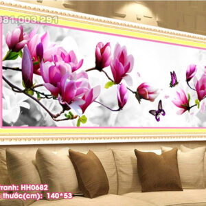 Tranh thêu chữ thập Hoa Ngọc lan HH0682 kích thước 140cm x 53cm