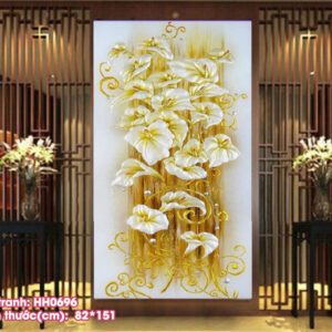 Tranh thêu chữ thập Hoa Nghệ Thuật thêu kín HH0696 kích thước 82cm x 151cm