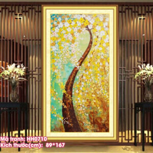 Tranh thêu chữ thập Hoa Nghệ Thuật thêu kín HH0710 kích thước 89cm x 167cm