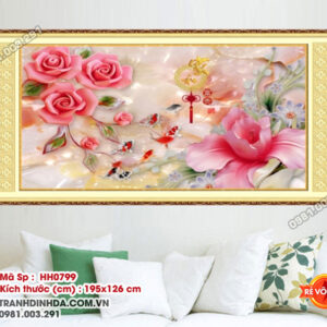 Tranh thêu chữ thập Thuận hòa phú quý HH0799 Kích thước 195cm x 126cm
