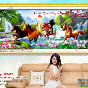 Tranh thêu chữ thập Mã Đáo Thành Công LV3022 Kích thước 100x50cm