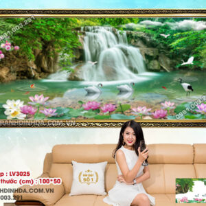 Tranh thêu chữ thập Non Nước Hữu Tình LV3025 Kích thước 100x50cm