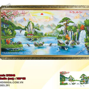 Tranh thêu chữ thập Sơn Thủy Hữu Tình LV3046 Kích thước 100x55cm