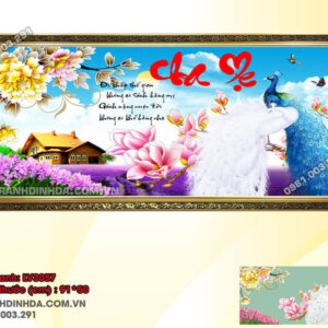 Tranh thêu chữ thập cha mẹ LV3057 kích thước 91x50cm