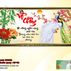 Tranh thêu chữ thập Vợ Chồng LV3058 Kích thước 92x50cm
