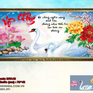 Tranh thêu chữ thập Vợ Chồng LV3143 Kích thước 76x43cm