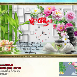 Tranh thêu chữ thập Vợ Chồng LV3144 Kích thước 76x43cm