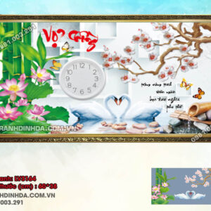 Tranh thêu chữ thập Vợ Chồng Đồng Hồ LV3164 Kích thước 60x38cm