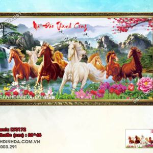 Tranh thêu chữ thập mã đáo thành công LV3172 Kích thước 88x46cm