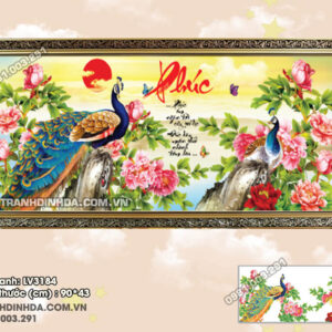 Tranh thêu chữ thập Chữ Phúc LV3184 Kích thước 90x43cm