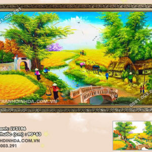 Tranh thêu chữ thập Quê Hương Mùa Lúa Chín LV3196 Kích thước 90x63cm
