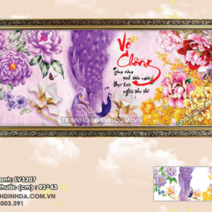 Tranh thêu chữ thập Vợ Chồng LV3207 Kích thước 92cm x 43cm