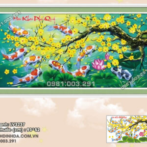 Tranh thêu chữ thập Mai Khai Phú Quý LV3237 Kích thước 93cmx52cm