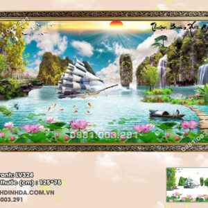 Tranh đính đá Thuận Buồm Xuôi Gió LV324 kích thước 125cm x75cm
