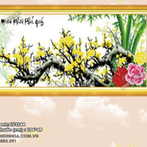 Tranh thêu chữ thập Mai Khai Phú Quý LV3244 Kích thước 104cmx49cm