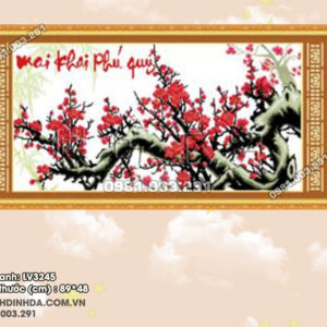 Tranh thêu chữ thập Mai Khai Phú Quý LV3245 Kích thước 89cmx48cm