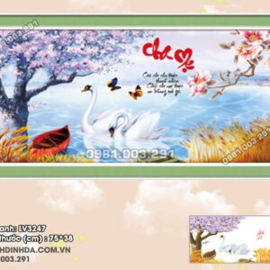 Tranh thêu chữ thập Cha Mẹ LV3247 Kích thước 75cmx38cm