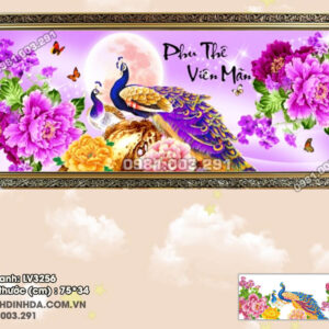 Tranh thêu chữ thập Phu thê viên mãn LV3256 Kích thước 75cmx34cm