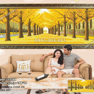 Tranh thêu chữ thập Con Đường Mùa Thu LV3258 Kích thước 198cmx79cm