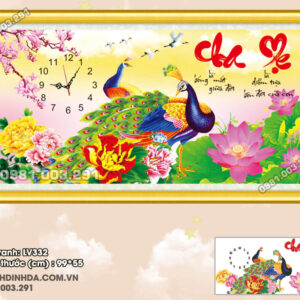 Tranh đính đá Cha Mẹ LV332 kích thước 99cm x55cm