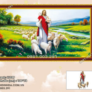 Tranh đính đá Chúa Jesu Chăn Cừu LV339 kích thước 130cm x75cm