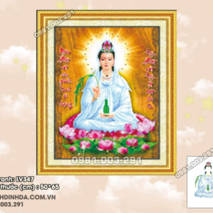 Tranh đính đá Phật Quan Âm LV347 kích thước 50cm x65cm