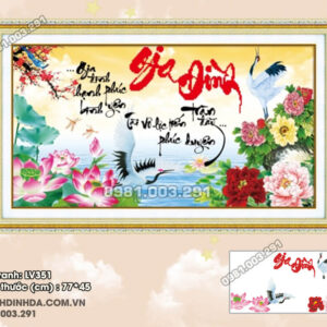 Tranh đính đá Gia Đình LV351 kích thước 77cm x45cm