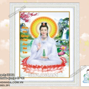 Tranh đính đá Phật Quan Âm LV352 kích thước 37cm x 51cm