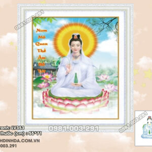 Tranh đính đá Phật Quan Âm LV353 kích thước 55cm x 71cm