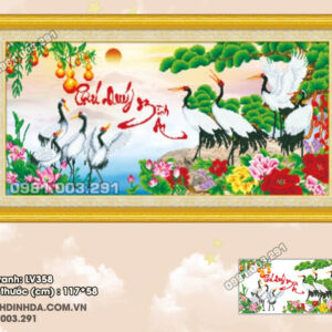 Tranh đính đá Phú Quý Bình An LV358 kích thước 117cm x 58cm