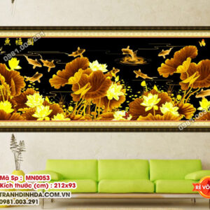 Tranh thêu chữ thập Cửu Ngư Quần Hội MN0053Kích thước 212x93cm