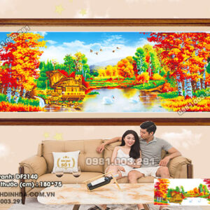 Tranh đính đá Gia Đình Hạnh Phúc DF2140 kích thước 180cm x75cm