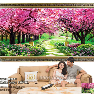 Tranh đính đá cao cấp Mùa xuân ấm áp DF2871 Kích thước 120cm x 58cm ( gắn kín tranh 100%)