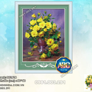 Tranh đính đá Bình Hoa Nghệ Thuật DF2916 kích thước 50cm x 60cm