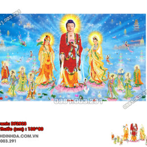 Tranh đính đá Thế Giới Tây Phương Tam Phật DF2923 kích thước 130cm x80cm
