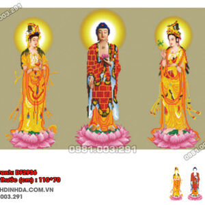 Tranh đính đá Tam Thế Phật DF2936 kích thước 110cm x70cm