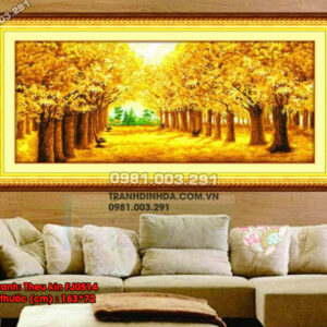Tranh thêu chữ thập Phong Cảnh Con Đường Mùa Thu FJ0514 kích thước 163cm x 72cm