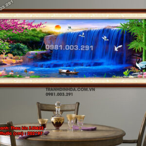 Tranh thêu chữ thập Sơn Thủy Hữu Tình FJ0622 Kích thước 202cm x 97cm