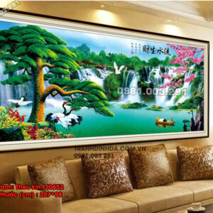 Tranh thêu chữ thập Tùng Nghênh Khách FJ0652 Kích thước 207cm x 98cm