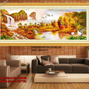 Tranh thêu chữ thập Gia Đình hạnh Phúc FJ0662 Kích thước 181cm x 75cm