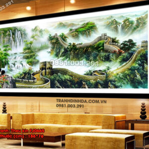 Tranh thêu chữ thập Vạn Lí Trường Thành FJ0665 Kích thước 186cm x 76cm