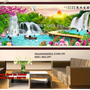Tranh thêu chữ thập Lưu Thủy Sinh Tài FJ0669 Kích thước 202x79cm