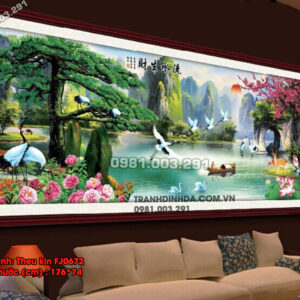 Tranh thêu chữ thập Non Nước Hữu Tình FJ0672 Kích thước 176x74cm