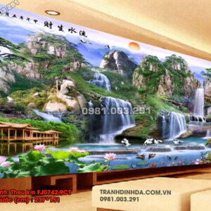 Tranh thêu chữ thập Sơn Thủy Hữu Tình FJ0742-9CT Kích thước 237cm x 151cm