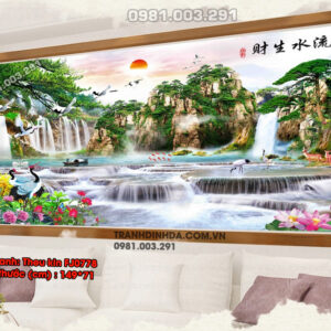Tranh thêu chữ thập Sơn Thủy Hữu Tình FJ0778 Kích thước 149cm x 71cm