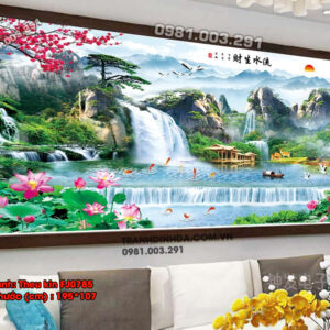 Tranh thêu chữ thập Sơn Thủy Hữu Tình FJ0785 Kích thước 195cm x 107cm