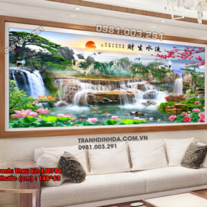 Tranh thêu chữ thập Sơn Thủy Hữu Tình FJ0786 Kích thước 148cm x 63cm