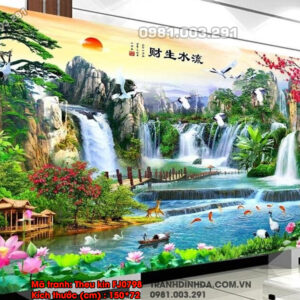 Tranh thêu chữ thập Sơn Thủy Hữu Tình FJ0798 Kích thước 150cm x 72cm